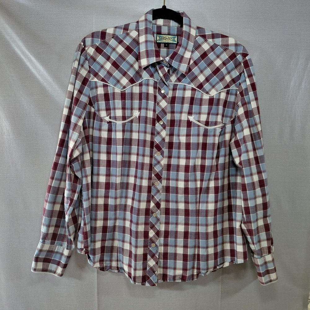 Shyanne Plaid Pearl Snap Long Sleeve Shirt Women's 1X Multicolor Western Cowgirl